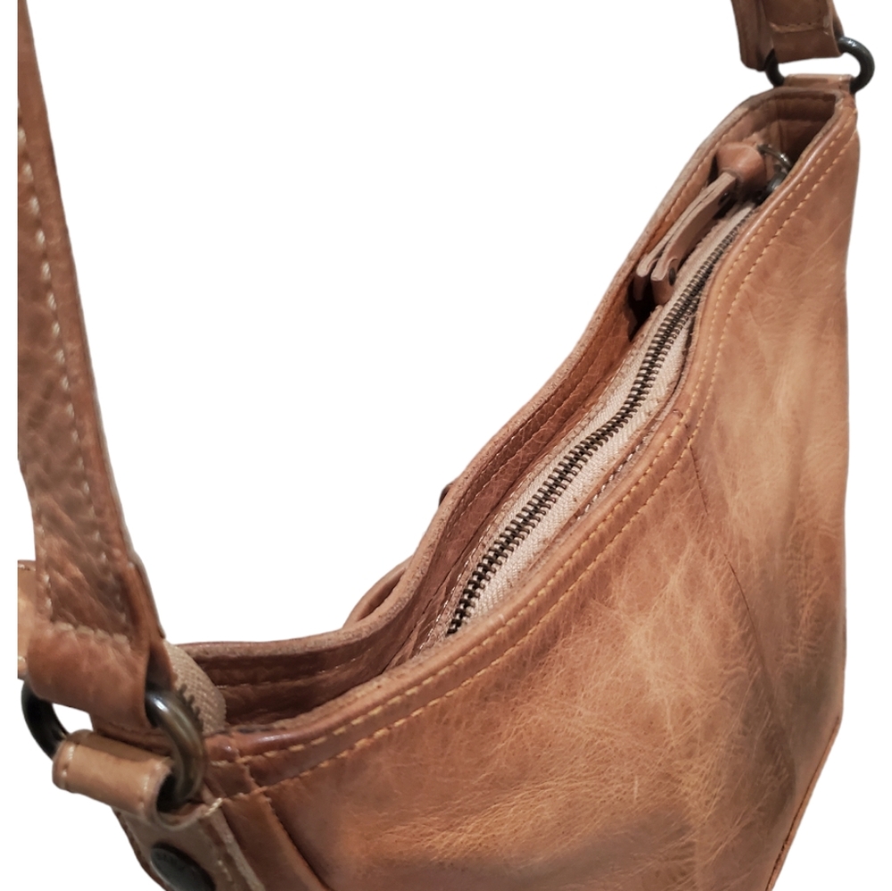 Frye Melissa Leather Bag Rustic Boho Distressed Western Everyday Purse Congac - Picture 12 of 14
